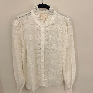 Sézane white lace blouse